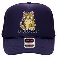 Fluff Off Funny Cat High Crown Mesh Back Trucker Hat