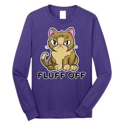 Fluff Off Funny Cat Long Sleeve Shirt