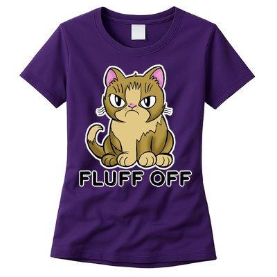 Fluff Off Funny Cat Womens T-Shirt
