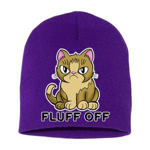 Fluff Off Funny Cat Short Acrylic Beanie