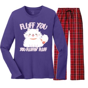 Fluff You You Fluffin Fluff Women's Long Sleeve Flannel Pajama Set 