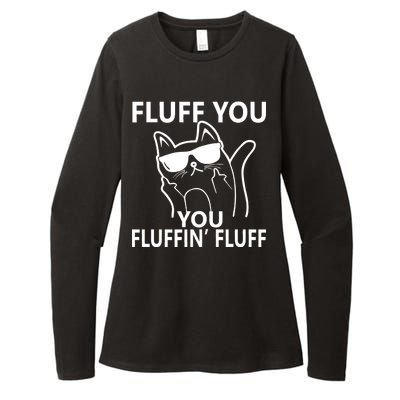 Fluff You You Fluffin' Fluff Funny Cat Womens CVC Long Sleeve Shirt