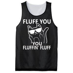 Fluff You You Fluffin' Fluff Funny Cat Mesh Reversible Basketball Jersey Tank