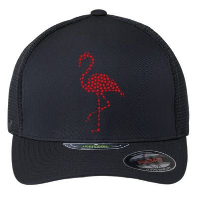 Flamingo Lover Valentine Gift Flamingo Valentine's Day Flexfit Unipanel Trucker Cap