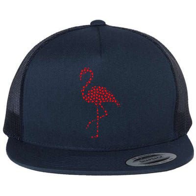 Flamingo Lover Valentine Gift Flamingo Valentine's Day Flat Bill Trucker Hat