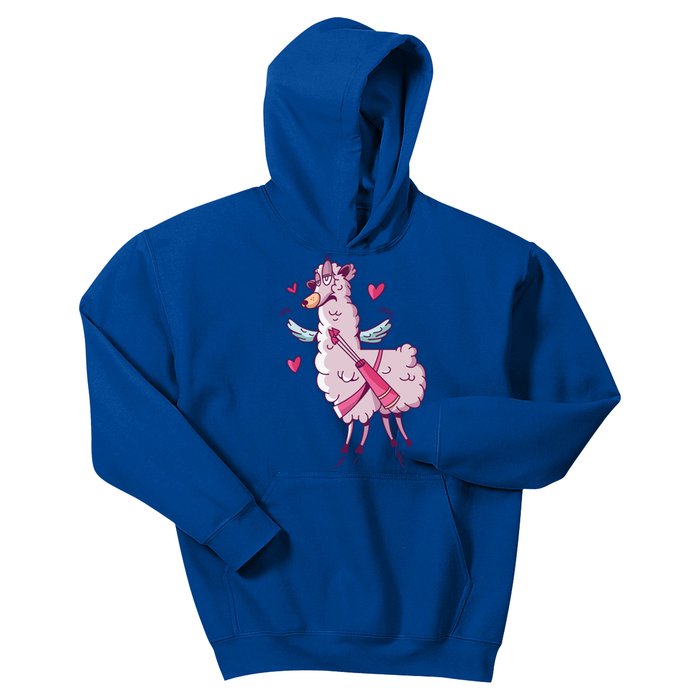 Funny Llama Valentines Day Alpaca Meaningful Gift Kids Hoodie