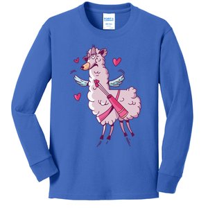 Funny Llama Valentines Day Alpaca Meaningful Gift Kids Long Sleeve Shirt