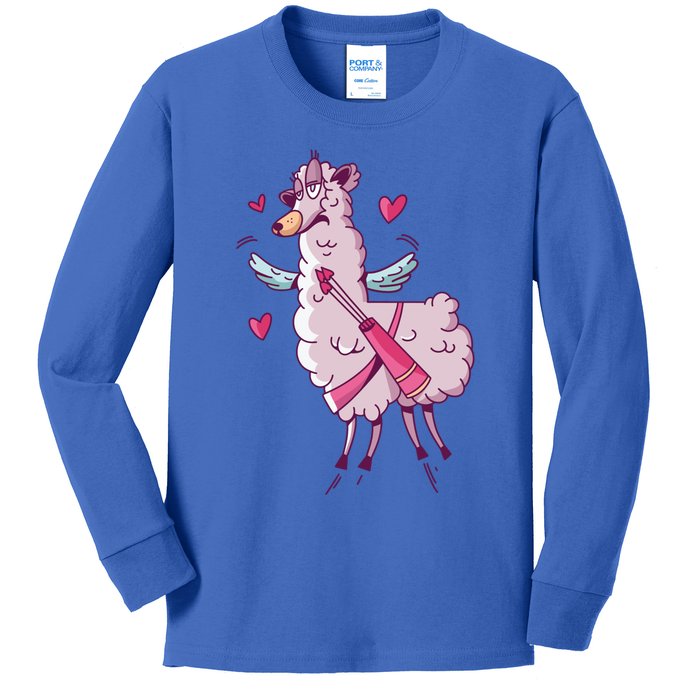 Funny Llama Valentines Day Alpaca Meaningful Gift Kids Long Sleeve Shirt