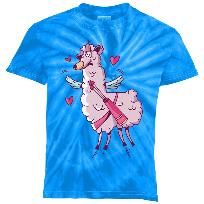 Funny Llama Valentines Day Alpaca Meaningful Gift Kids Tie-Dye T-Shirt