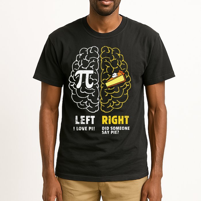 Funny Left Vs Right Brain Pie Happy Pi Day Math Geek Vintage Gift Tall T-Shirt