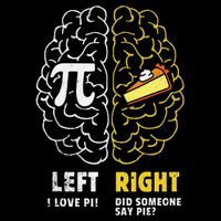 Funny Left Vs Right Brain Pie Happy Pi Day Math Geek Vintage Gift Tall T-Shirt