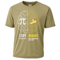 Funny Left Vs Right Brain Pie Happy Pi Day Math Geek Vintage Gift Cooling Performance Crew T-Shirt