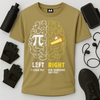 Funny Left Vs Right Brain Pie Happy Pi Day Math Geek Vintage Gift Cooling Performance Crew T-Shirt