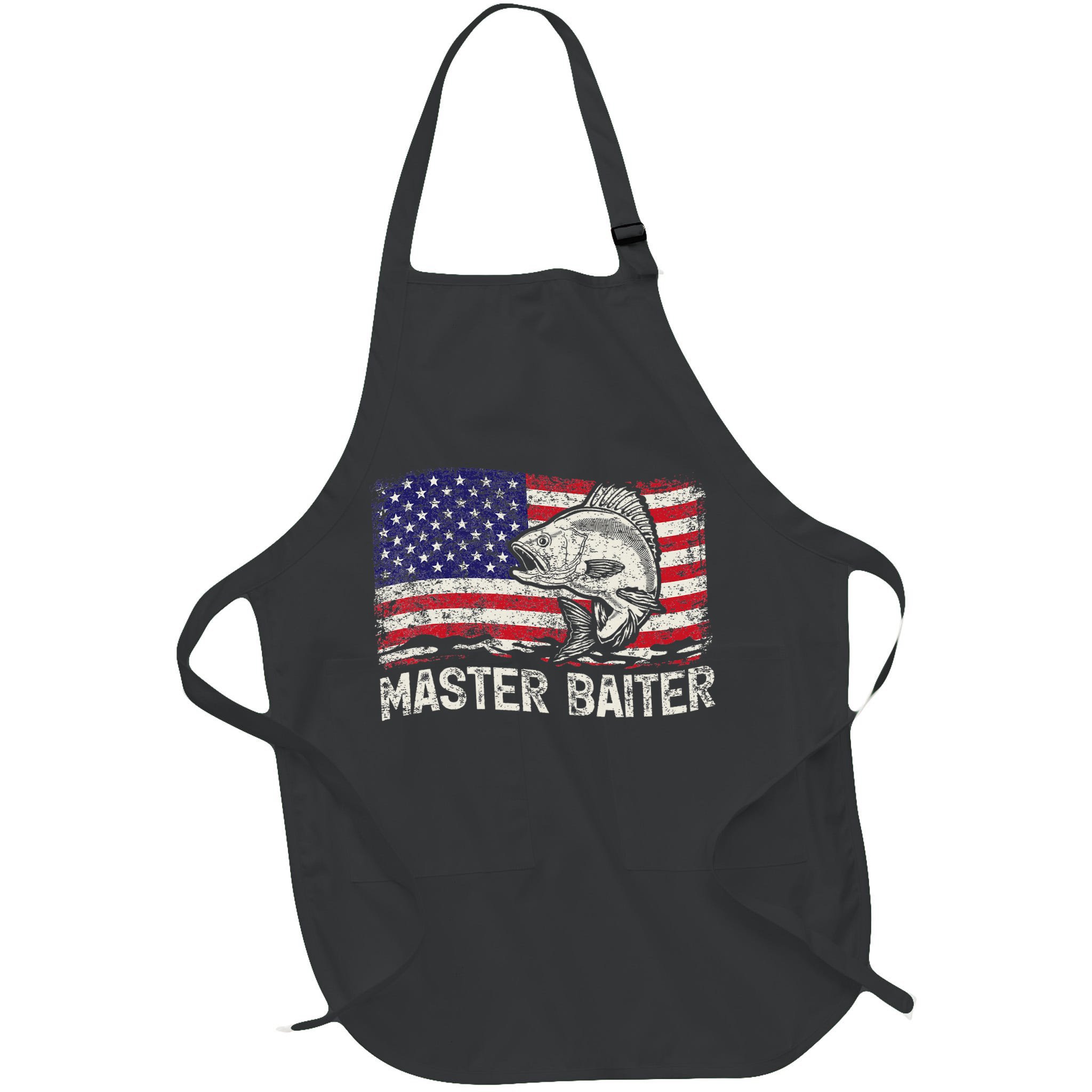 Fishing Lover Vintage American Flag Master Baiter Apron