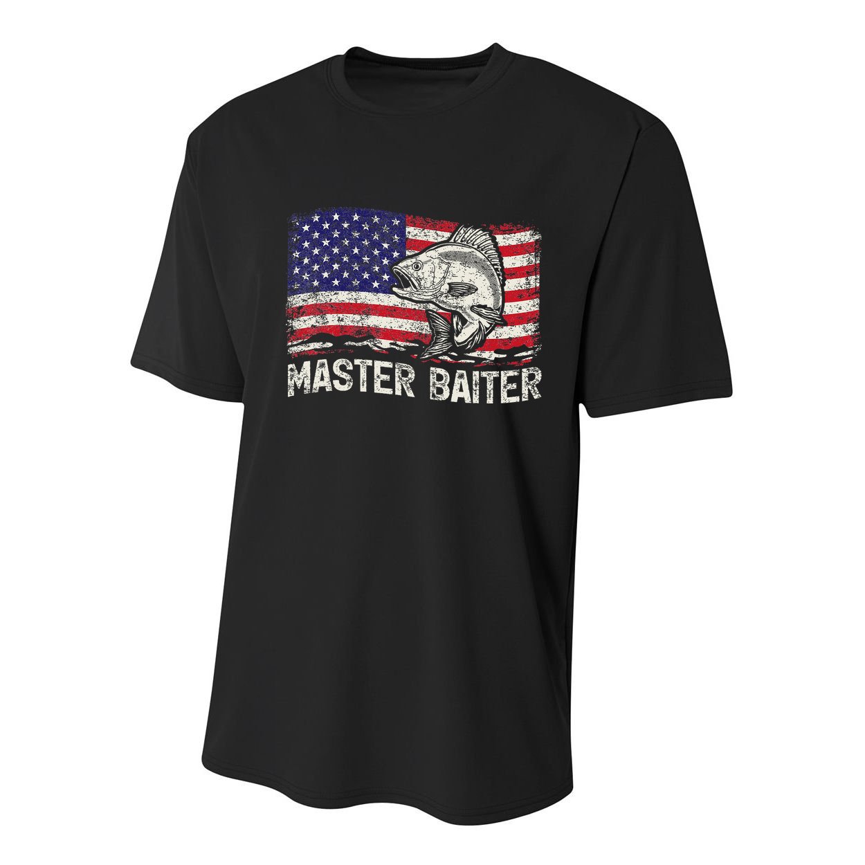 Fishing Lover Vintage American Flag Master Baiter Youth Performance Sprint T-Shirt