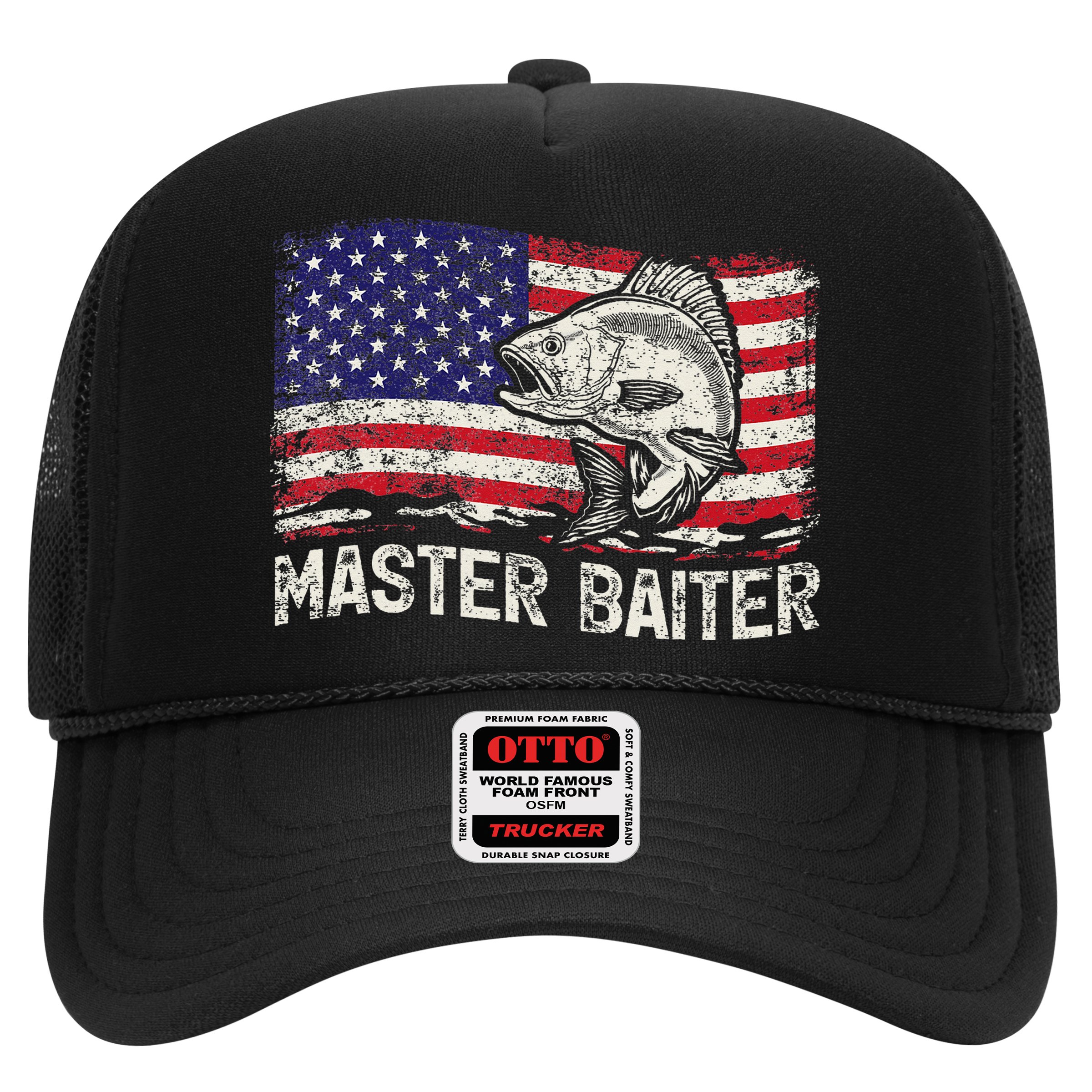 Fishing Lover Vintage American Flag Master Baiter Hat