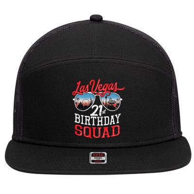 funny Las Vegas 21st Birthday Squad 7 Panel Mesh Trucker Snapback Hat