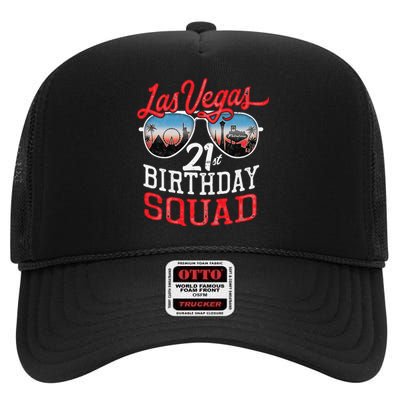 funny Las Vegas 21st Birthday Squad High Crown Mesh Back Trucker Hat