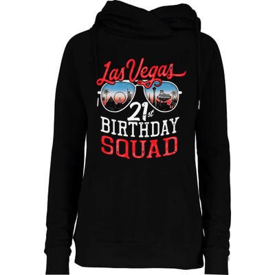 funny Las Vegas 21st Birthday Squad Womens Funnel Neck Pullover Hood