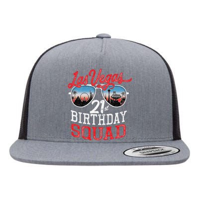 funny Las Vegas 21st Birthday Squad Flat Bill Trucker Hat