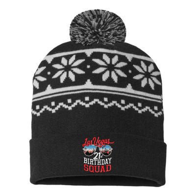 funny Las Vegas 21st Birthday Squad USA-Made Snowflake Beanie