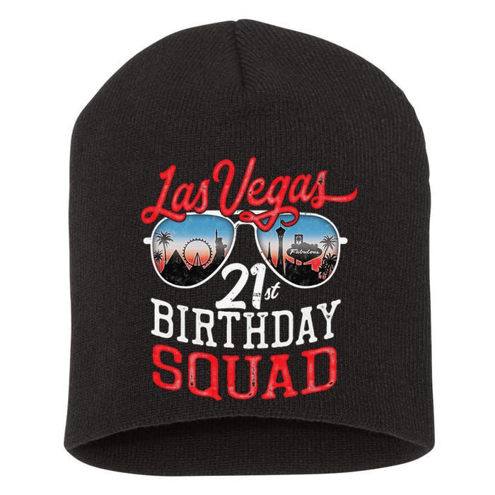 funny Las Vegas 21st Birthday Squad Short Acrylic Beanie