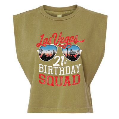 funny Las Vegas 21st Birthday Squad Garment-Dyed Women's Muscle Tee