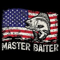 Fishing Lover Vintage American Flag Master Baiter Doggie Tank
