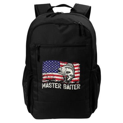 Fishing Lover Vintage American Flag Master Baiter Backpack
