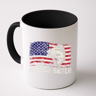 Fishing Lover Vintage American Flag Master Baiter Mug