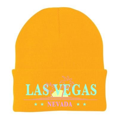 Funny Las Vegas Retro Sunset Palm Trees 1 Knit Cap Winter Beanie