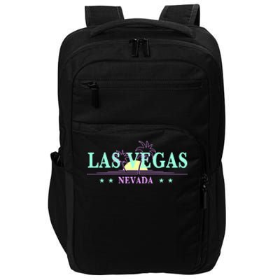 Funny Las Vegas Retro Sunset Palm Trees 1 Impact Tech Backpack