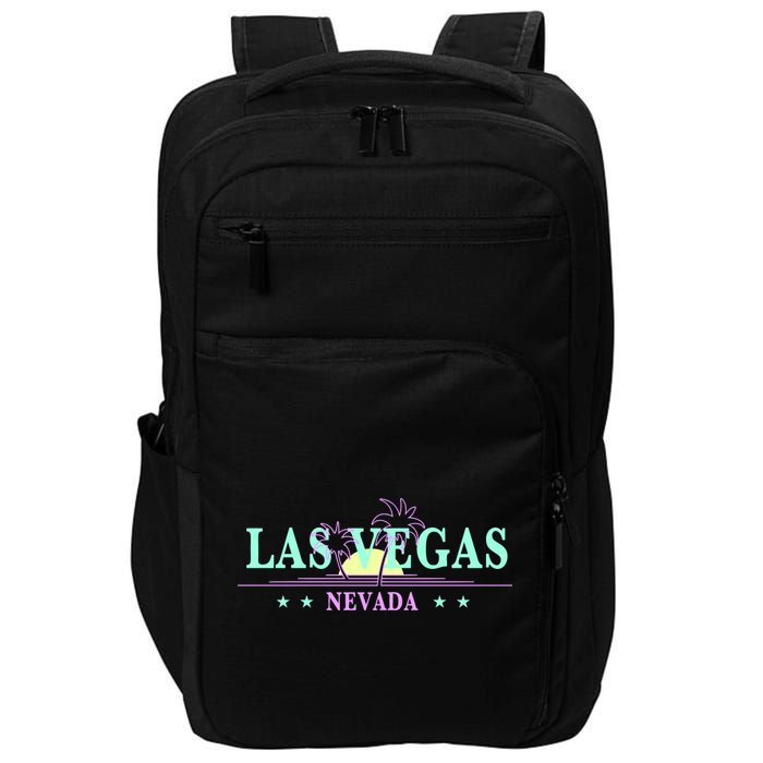 Funny Las Vegas Retro Sunset Palm Trees 1 Impact Tech Backpack