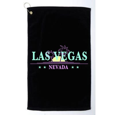 Funny Las Vegas Retro Sunset Palm Trees 1 Golf Towel