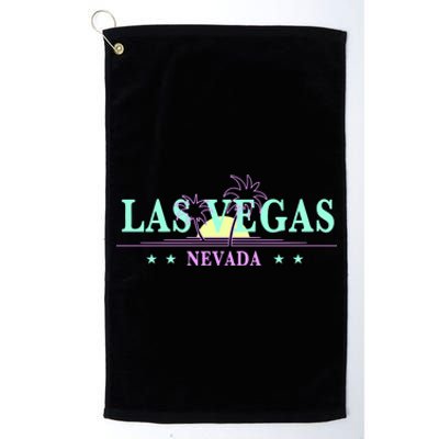 Funny Las Vegas Retro Sunset Palm Trees 1 Platinum Collection Golf Towel