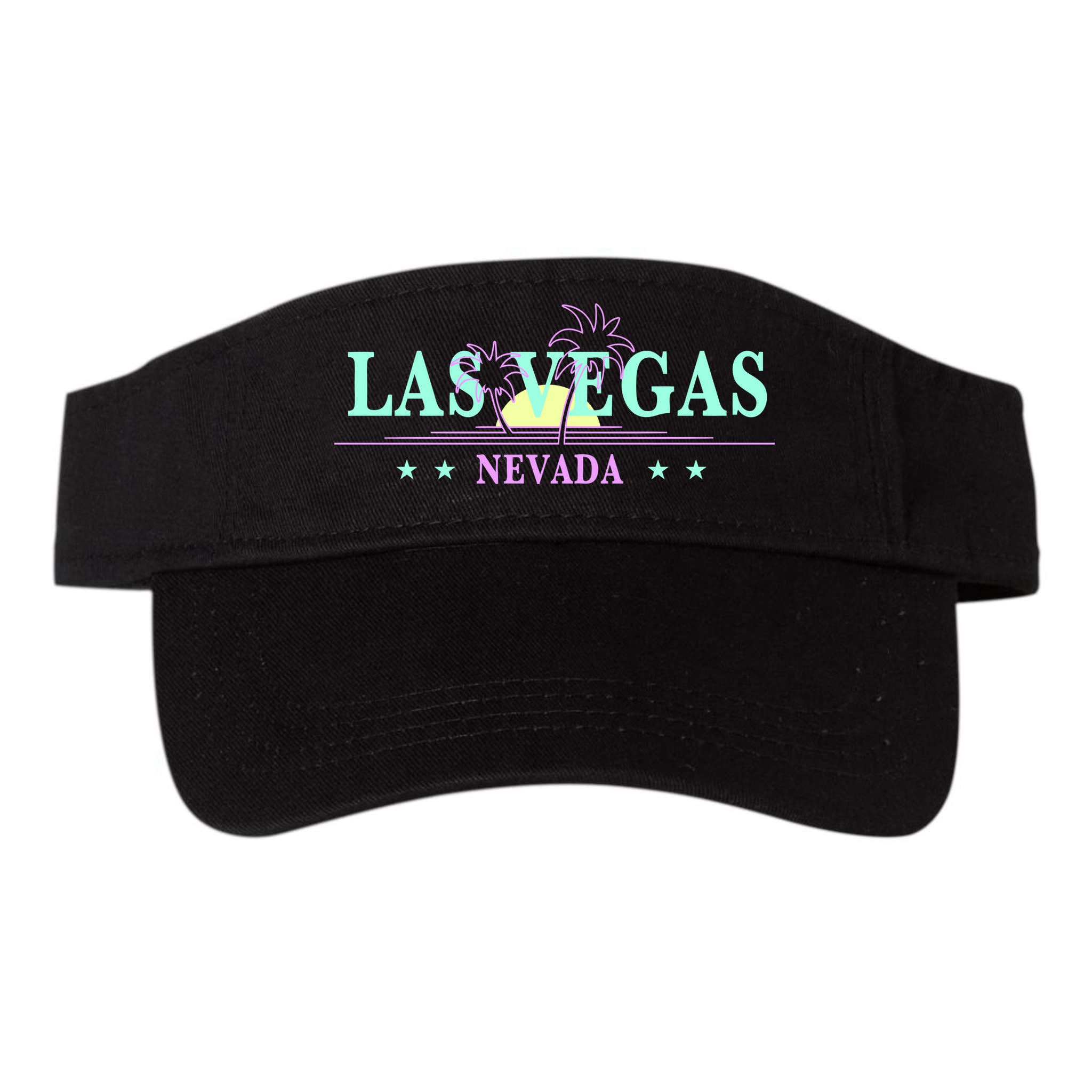 Funny Las Vegas Retro Sunset Palm Trees 1 Visor