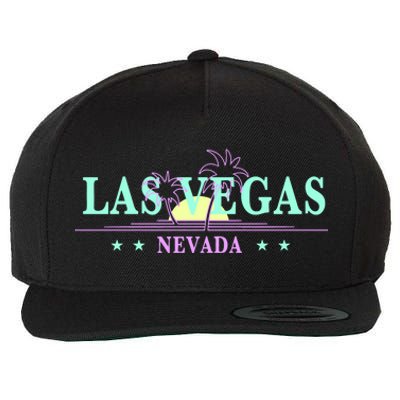 Funny Las Vegas Retro Sunset Palm Trees 1 Wool Snapback Cap