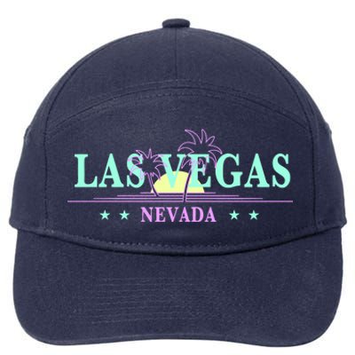 Funny Las Vegas Retro Sunset Palm Trees 1 7-Panel Snapback Hat