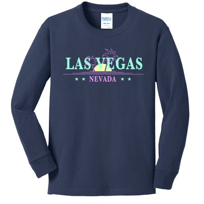 Funny Las Vegas Retro Sunset Palm Trees 1 Kids Long Sleeve Shirt