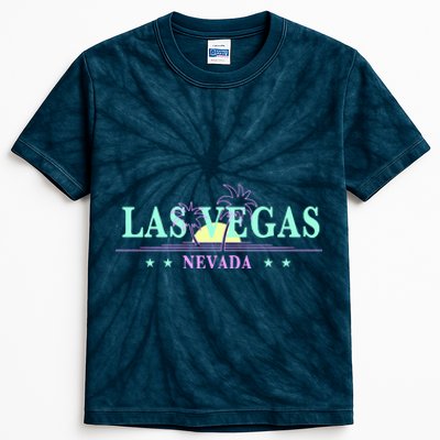 Funny Las Vegas Retro Sunset Palm Trees 1 Kids Tie-Dye T-Shirt