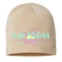 Funny Las Vegas Retro Sunset Palm Trees 1 Sustainable Beanie