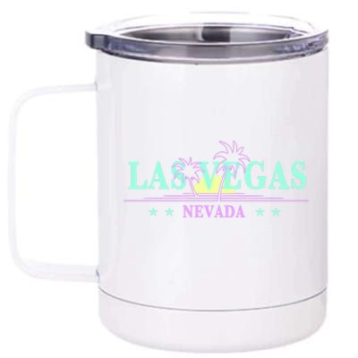 Funny Las Vegas Retro Sunset Palm Trees 1 12 oz Stainless Steel Tumbler Cup