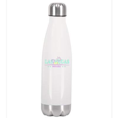 Funny Las Vegas Retro Sunset Palm Trees 1 Stainless Steel Insulated Water Bottle