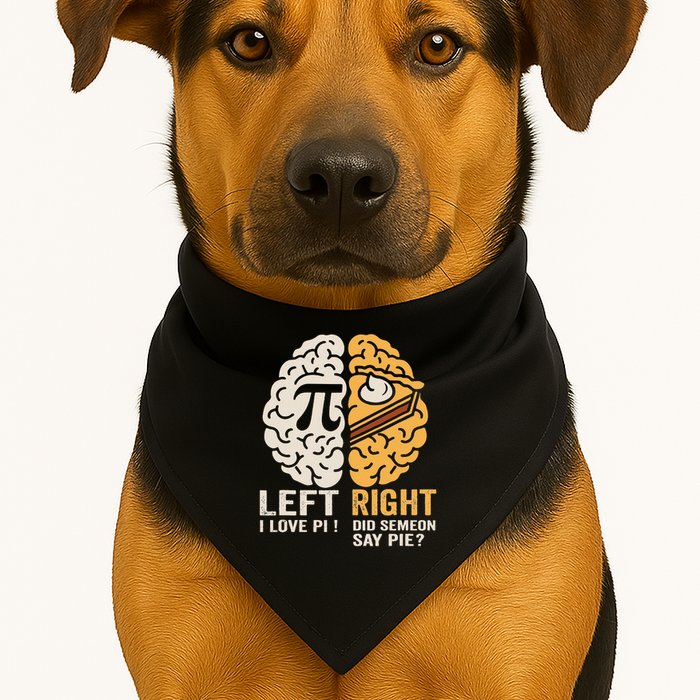 Funny Left Vs Right Brain Pie Happy Pi Day Math Geek USA-Made Doggie Bandana