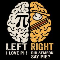 Funny Left Vs Right Brain Pie Happy Pi Day Math Geek Drawstring Bag