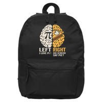Funny Left Vs Right Brain Pie Happy Pi Day Math Geek 16 in Basic Backpack