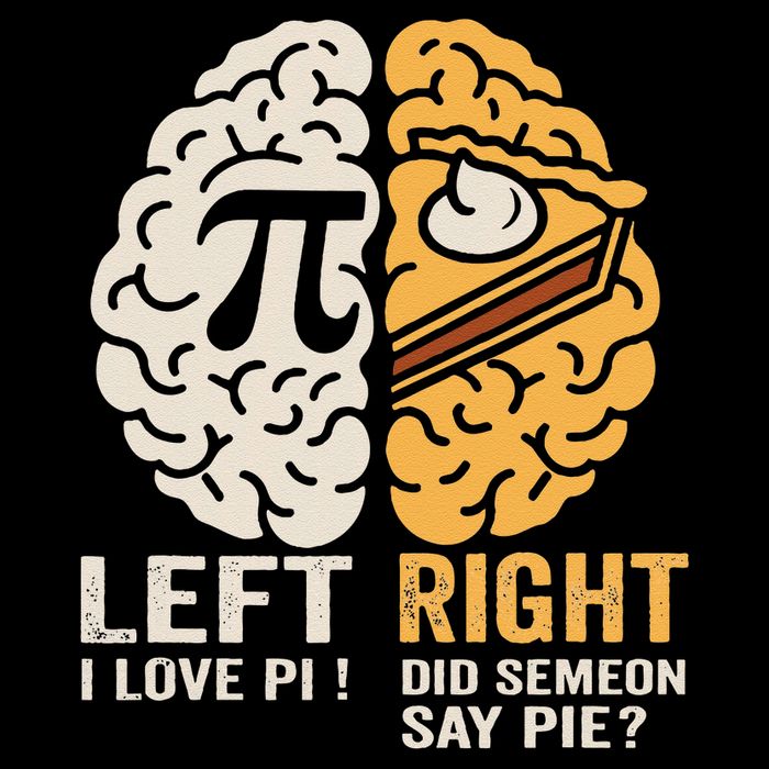 Funny Left Vs Right Brain Pie Happy Pi Day Math Geek Baby Bodysuit