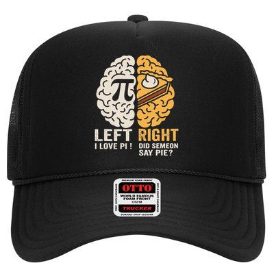 Funny Left Vs Right Brain Pie Happy Pi Day Math Geek Trucker Hat
