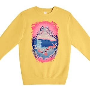 Fox Life View Illustration Premium Crewneck Sweatshirt