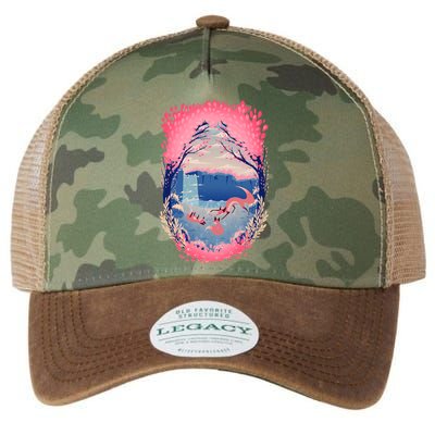 Fox Life View Illustration Legacy Tie Dye Trucker Hat